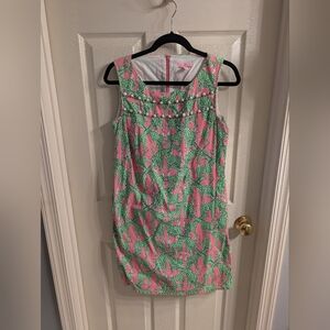 Lilly Pulitzer Smocked Pink and Green Mini Dress